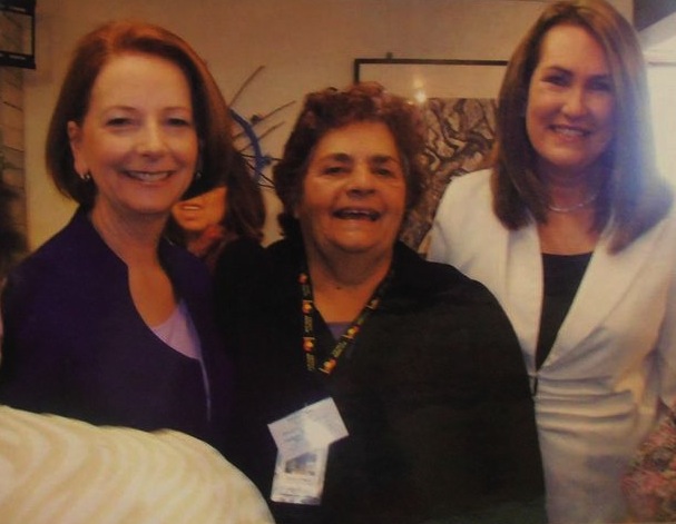 Dianne O'Brien with PM Julia Gillard and MP, Mingaletta, 2011